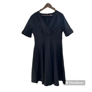 J. Peterman Black Fit & Flare Dress